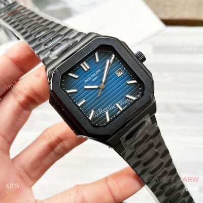 NEW Copy Patek Philippe Cubitus Blue Embossed Black Case Watches